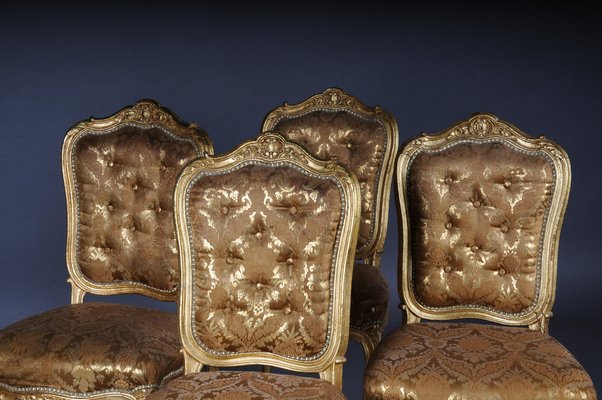 French Salon Chairs from Bellevue Palace, Berlin, 1890s, Set of 4-FLW-1402014