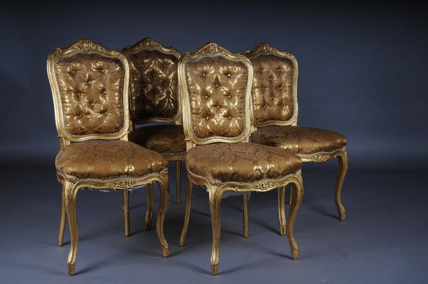 French Salon Chairs from Bellevue Palace, Berlin, 1890s, Set of 4-FLW-1402014