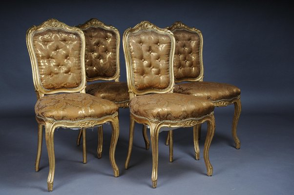 French Salon Chairs from Bellevue Palace, Berlin, 1890s, Set of 4-FLW-1402014