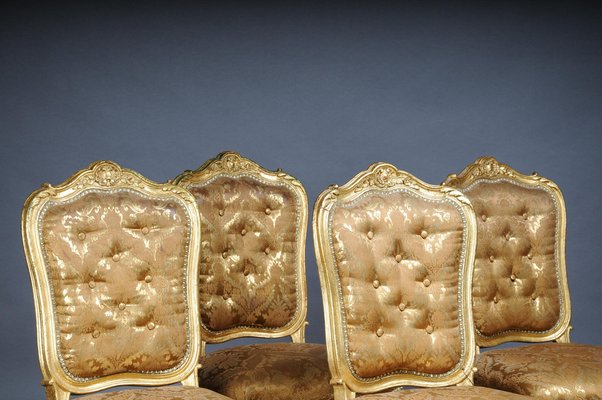 French Salon Chairs from Bellevue Palace, Berlin, 1890s, Set of 4-FLW-1402014