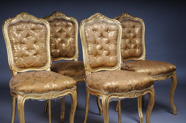 French Salon Chairs from Bellevue Palace, Berlin, 1890s, Set of 4-FLW-1402014