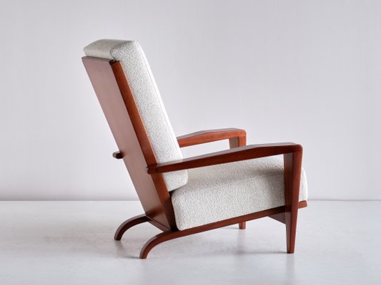 French Sapele Mahogany and Bouclé Armchairs by André Sornay, 1950s, Set of 2-FMT-1140859