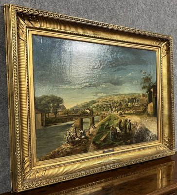 French School Artist, Riverbank, Late 1800s, Oil on Canvas-MWB-1765275