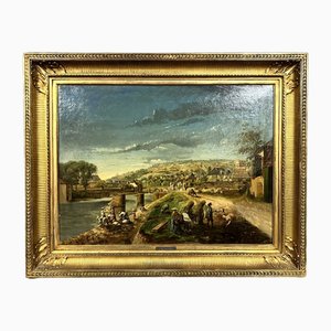 French School Artist, Riverbank, Late 1800s, Oil on Canvas-MWB-1765275