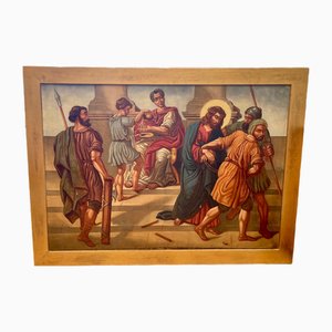 French School Artist, The Judgement of Jesus, 19th Century, Oil Painting, Framed-EUT-1732156