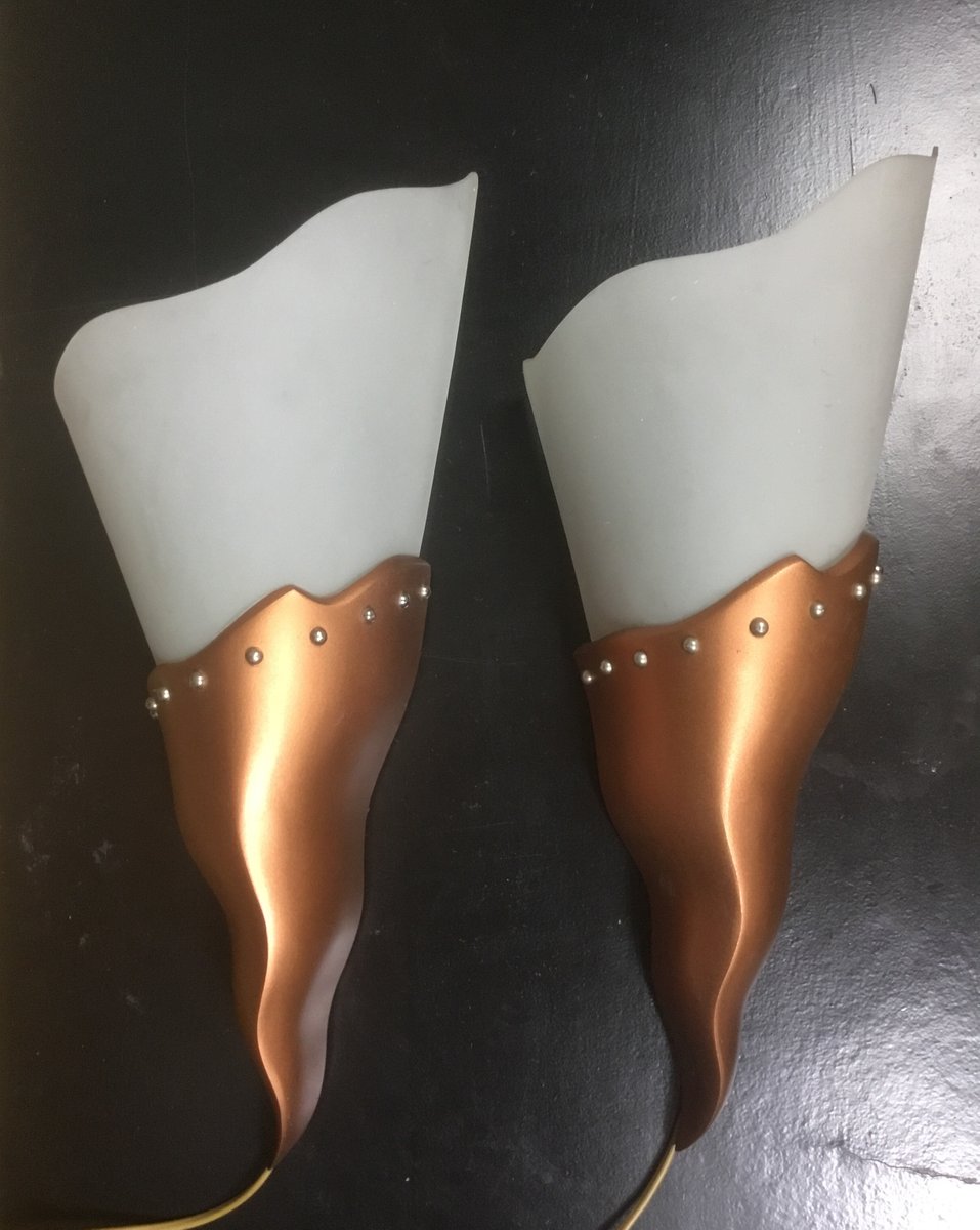 French Sconces from Maison Lucien Gau, 1970s, Set of 2