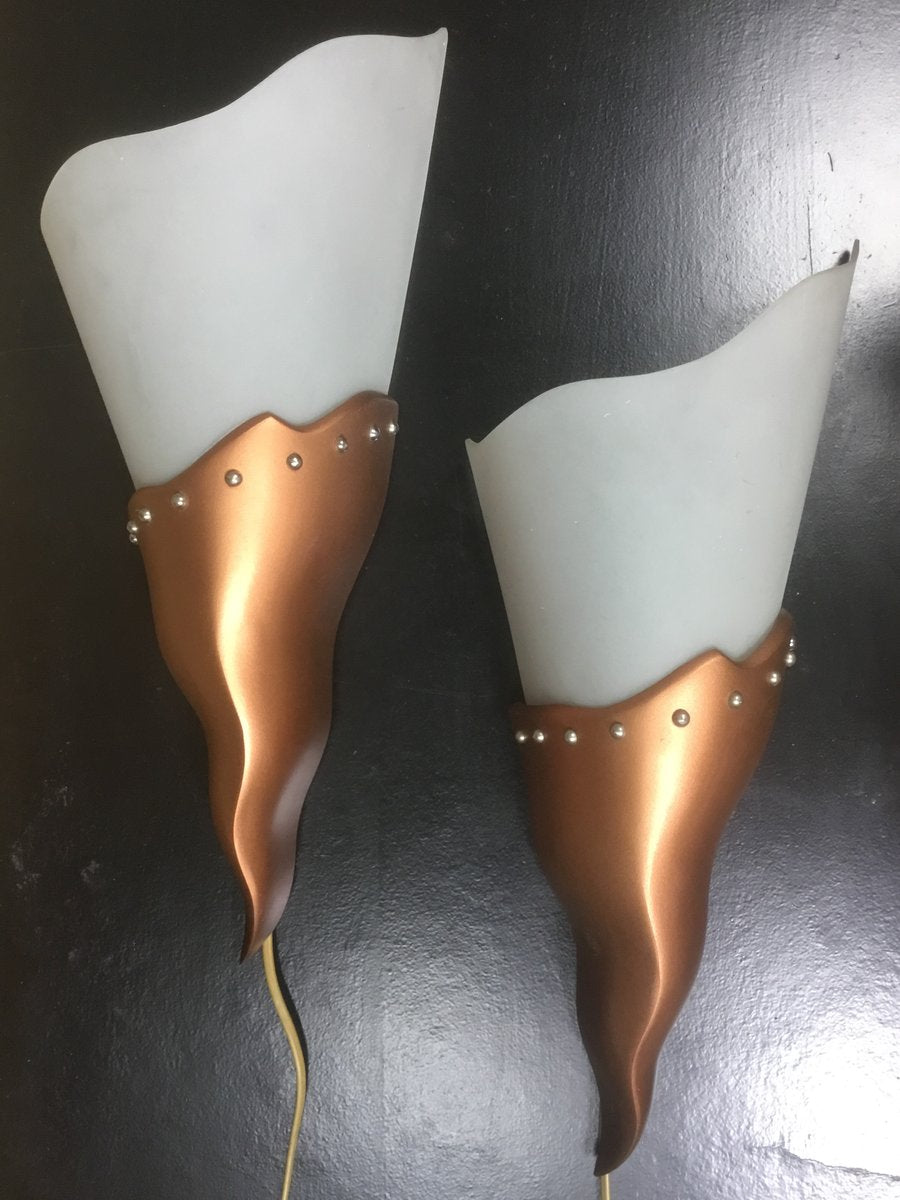 French Sconces from Maison Lucien Gau, 1970s, Set of 2