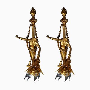 French Sconces in Gilt Bronze, Paris, 20th Century, Set of 2-FLW-1755028