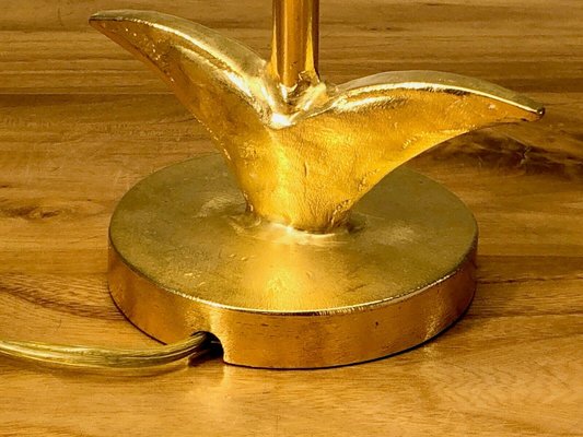 French Sculptural Cast Metal Golden Lamp from Fondica, 1980s-NLF-1154100