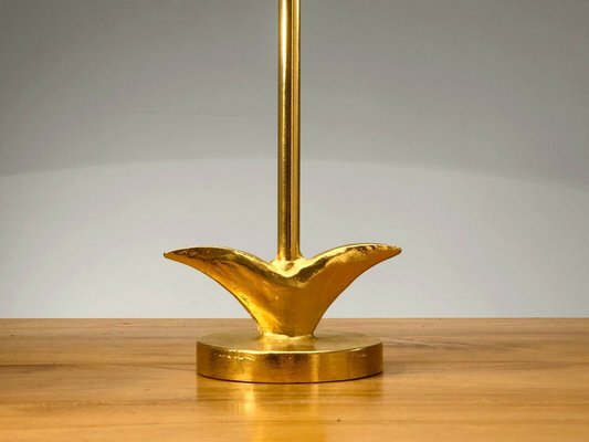 French Sculptural Cast Metal Golden Lamp from Fondica, 1980s-NLF-1154100