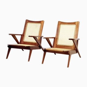 French Sculptural Lounge Chairs, 1950s, Set of 2-XLH-1783070