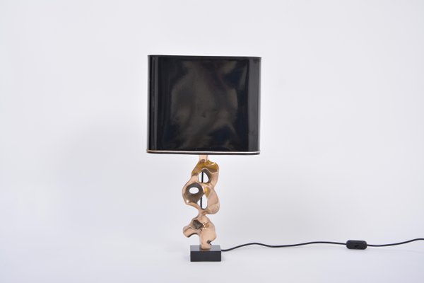 French Sculptural Table Lamp in Bronze by Michel Jaubert, 1970s-FN-1254288