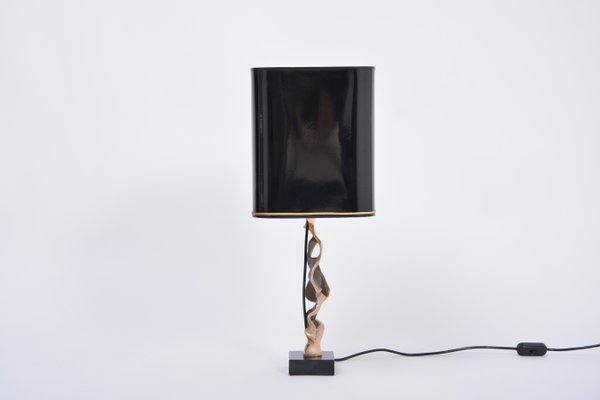 French Sculptural Table Lamp in Bronze by Michel Jaubert, 1970s-FN-1254288