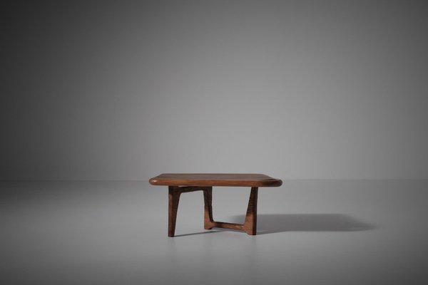 French Sculptural Wooden Coffee Table, 1960s-CO-1223342