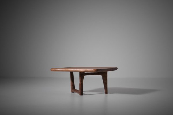 French Sculptural Wooden Coffee Table, 1960s-CO-1223342