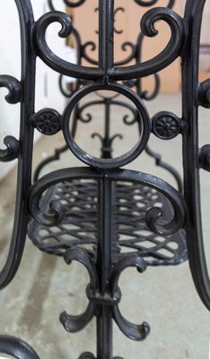 French Side Table or Console with Marble Top and Sewing Machine Holder, 1920s-RIU-1022506