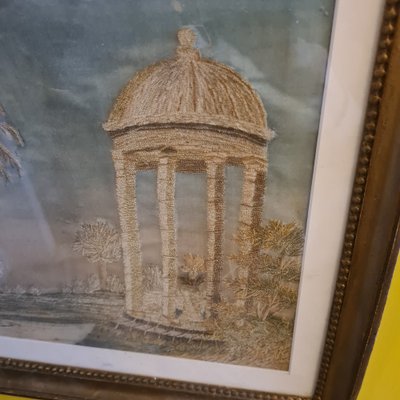 French Silk Embroidery Depicting the Temple de L'Amour, 18th Century-VHW-1804681