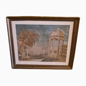 French Silk Embroidery Depicting the Temple de L'Amour, 18th Century-VHW-1804681