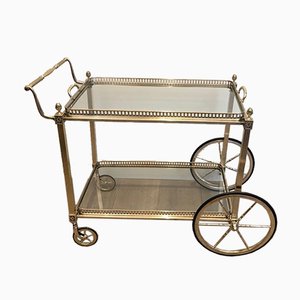 French Silver & Brass Trolley from Maison Bagués, 1940s-BA-926125