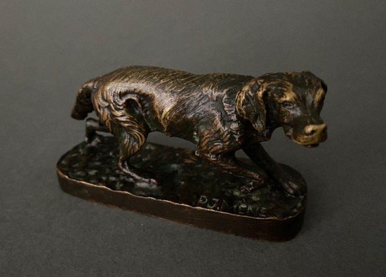 French Spaniel Dog in Bronze by Pierre-Jules Mêne-QKG-1734595