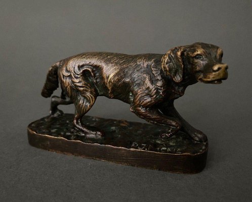 French Spaniel Dog in Bronze by Pierre-Jules Mêne-QKG-1734595