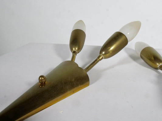 French Sputnik Train Pendulum Lamps, 1950s, Set of 3