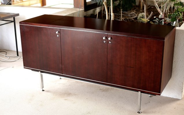 French Steel and Solid Wood Sideboard from Négroni, 1970s-MAO-688364