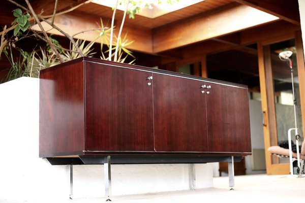 French Steel and Solid Wood Sideboard from Négroni, 1970s-MAO-688364