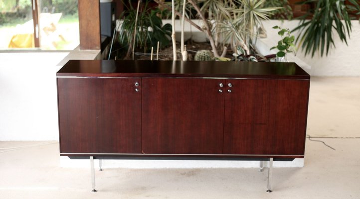 French Steel and Solid Wood Sideboard from Négroni, 1970s-MAO-688364