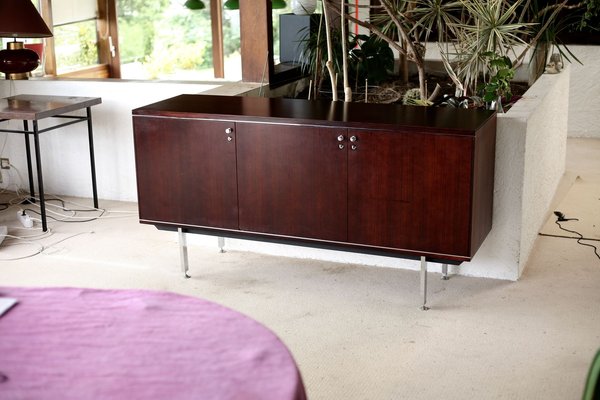 French Steel and Solid Wood Sideboard from Négroni, 1970s-MAO-688364