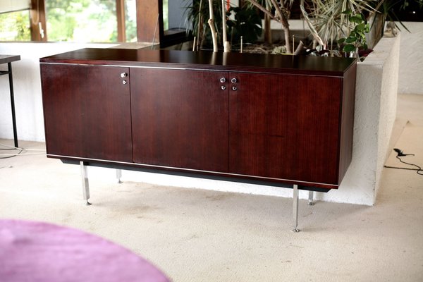 French Steel and Solid Wood Sideboard from Négroni, 1970s-MAO-688364