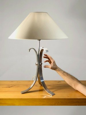 French Steel Gerbe Lamp, 1970s-NLF-967956