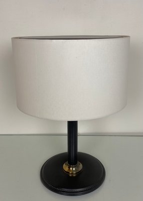 French Stitched Leather Table Lamp, 1960s-WZZ-1017150