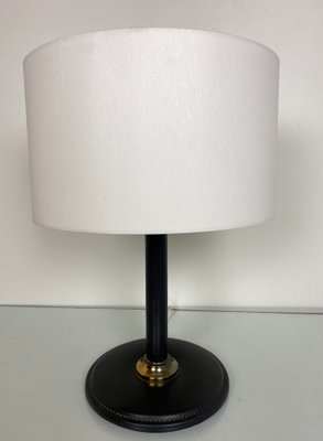 French Stitched Leather Table Lamp, 1960s-WZZ-1017150