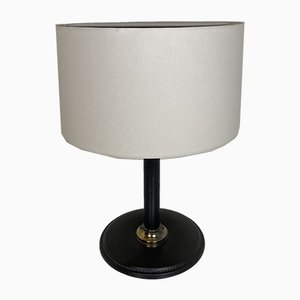 French Stitched Leather Table Lamp, 1960s-WZZ-1017150