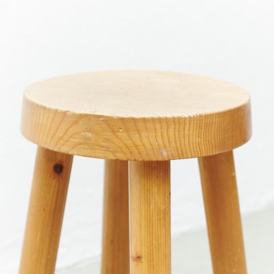 French Stool by Charlotte Perriand for Les Arcs, 1960s-WM-575579