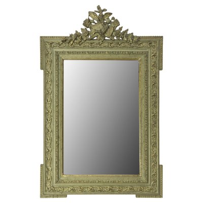 French Stucco Mirror with Bronze Patina Vegetal Patterns, 1890s-RIU-1329284