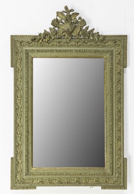 French Stucco Mirror with Bronze Patina Vegetal Patterns, 1890s-RIU-1329284