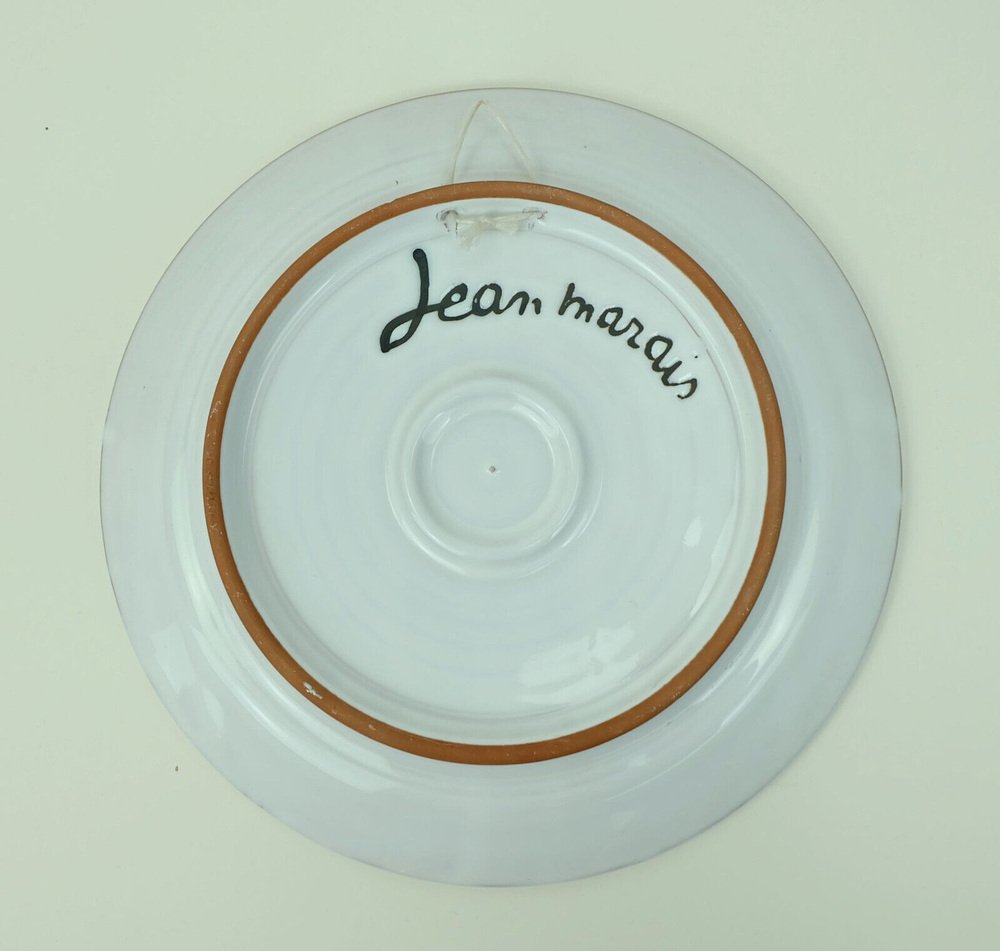 French Studio Ceramic Plate by Jean Marais, 1960s