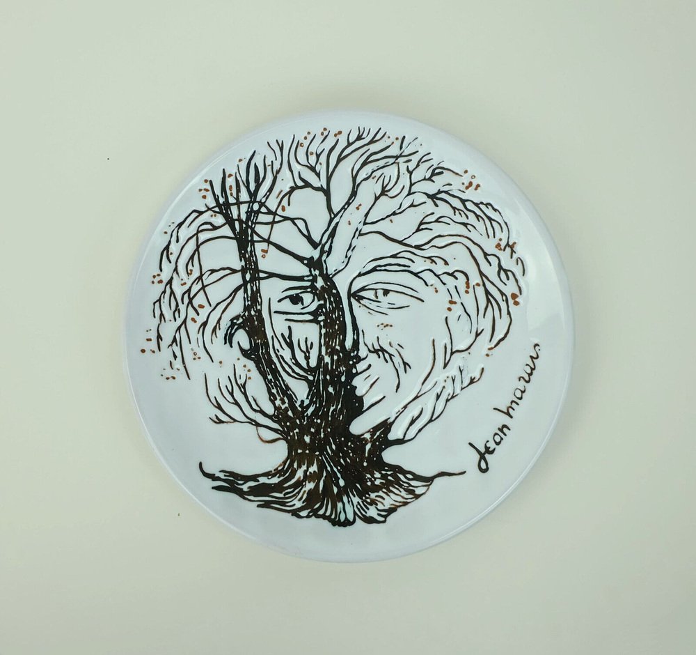 French Studio Ceramic Plate by Jean Marais, 1960s