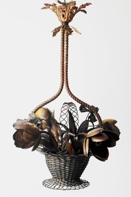 French Style Flower Basket Chandelier in Brass-ESB-1376816