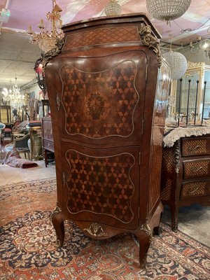 French Style Marble Top Commode with Marquetry Inlay Side Cabinet-NSG-1219327