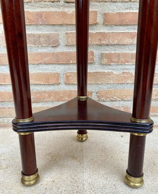 French Style Round Wood Pedestal Table or Plant Stand, 1950s-NOU-1819542