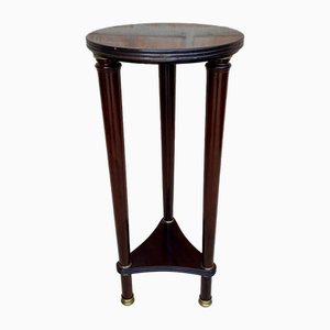 French Style Round Wood Pedestal Table or Plant Stand, 1950s-NOU-1819542