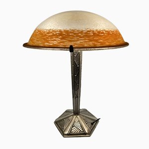 French Table Lamp with Silver Foot, 1930s-XHV-858779