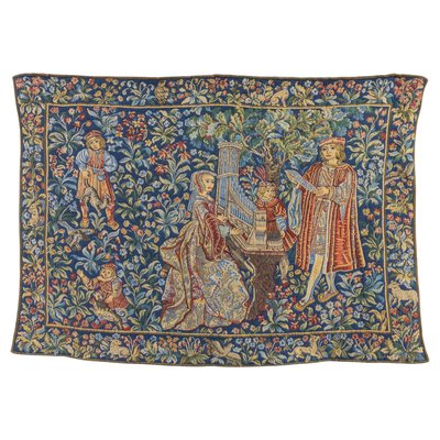 French Tapestry of the Lady with an Organ from Tapisseries Du Lion, 1970s-KEG-1997648