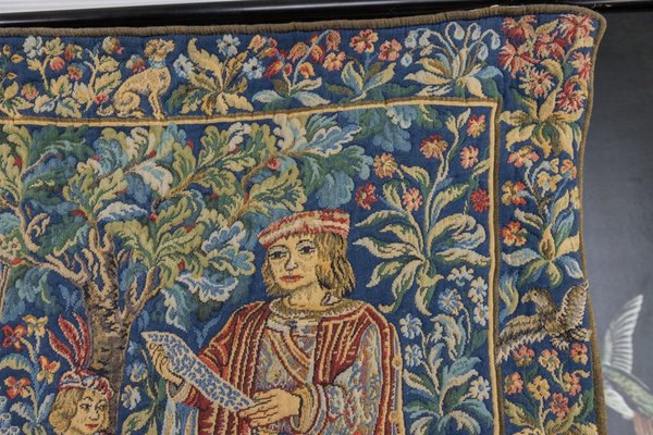 French Tapestry of the Lady with an Organ from Tapisseries Du Lion, 1970s-KEG-1997648