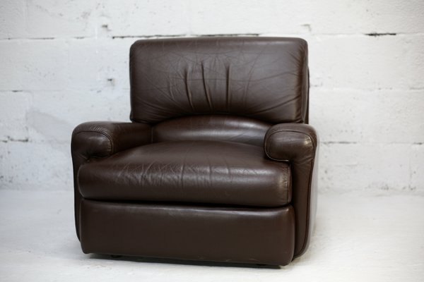 French Three Seater Sofa and Armchair in Leather from Steiner, 1970, Set of 2-MAO-1385960