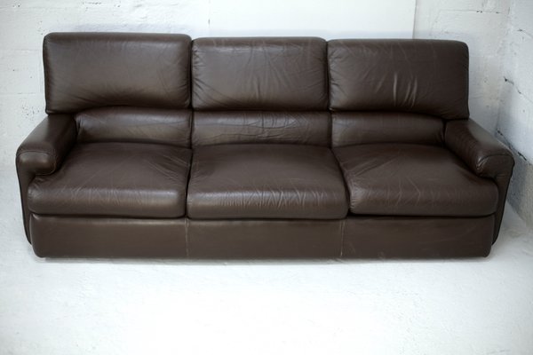 French Three Seater Sofa and Armchair in Leather from Steiner, 1970, Set of 2-MAO-1385960