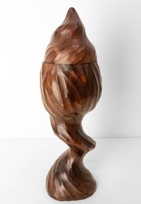 French Tobacco Jar in Exotic Red Wood, 1960s-RIU-1741882